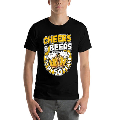 Cheers And Beers To My 50 Years Beer Men 50th Birthday  Lightweight T-Shirt