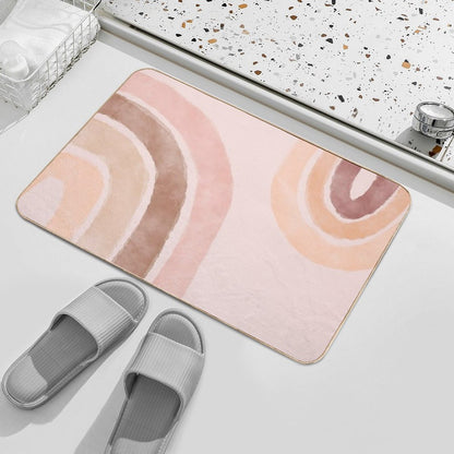 Boho Rainbow Shapes  Easy To Clean Bath Mat