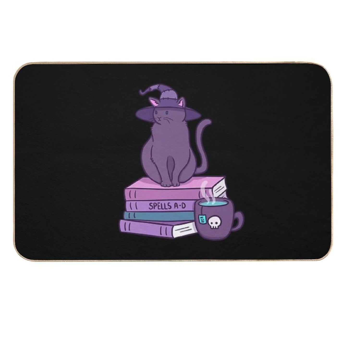 Feline Familiar  Black  Nikury  Anti-Trip Bath Mat