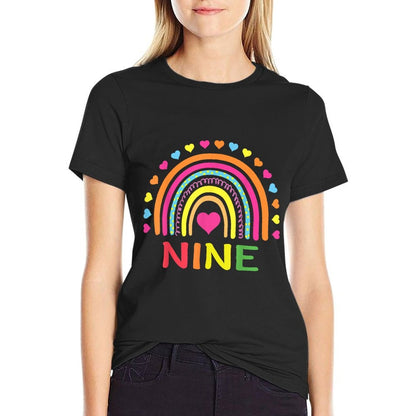 9 Years Old Rainbow 9th Birthday Gift For Girls Boys Kids  Odor-resistant T-Shirt