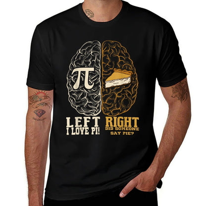 Left Brain Right Brain Pi Day Math Student Teacher Pi Day  Eco-friendly Material T-Shirt