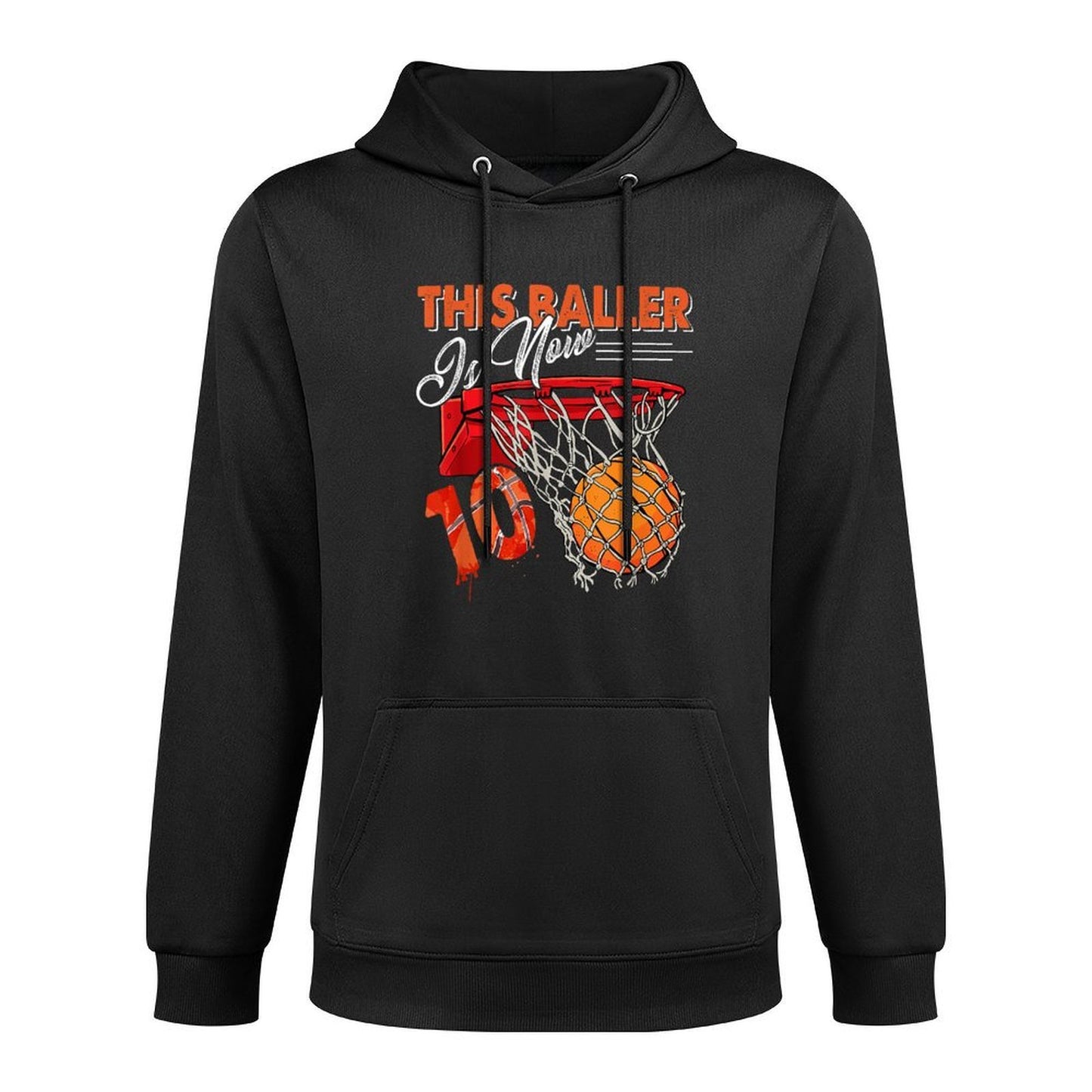 10th Birthday Basketball Funny 10 Years Old Kids Gift Breathable Fabric Hoodie