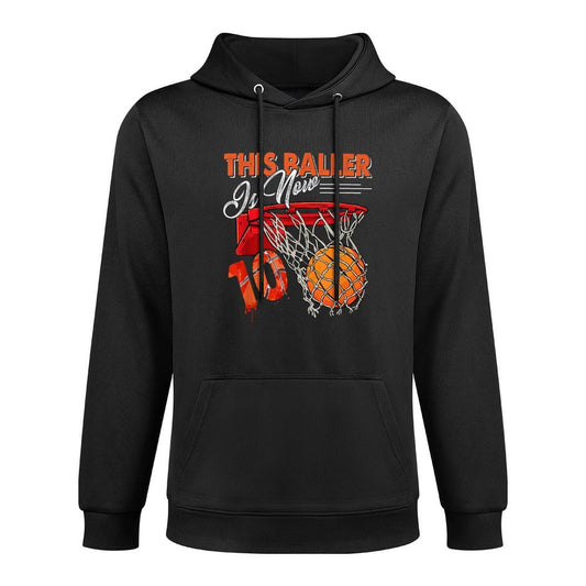 10th Birthday Basketball Funny 10 Years Old Kids Gift Breathable Fabric Hoodie