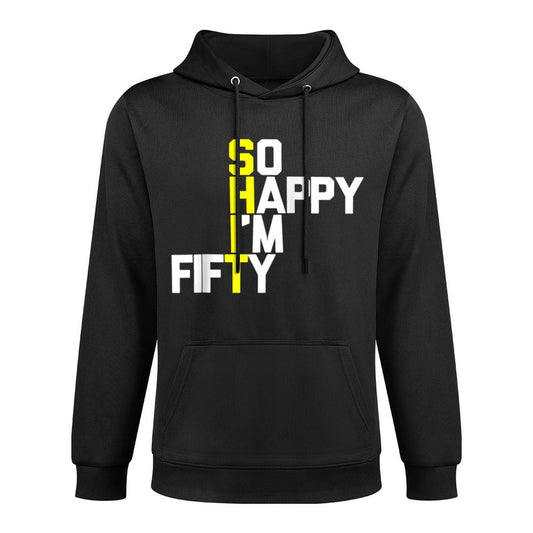 50th Birthday So Happy I'm 50 - Funny 50th Birthday Raglan Baseball Pilling-Resistant Hoodie