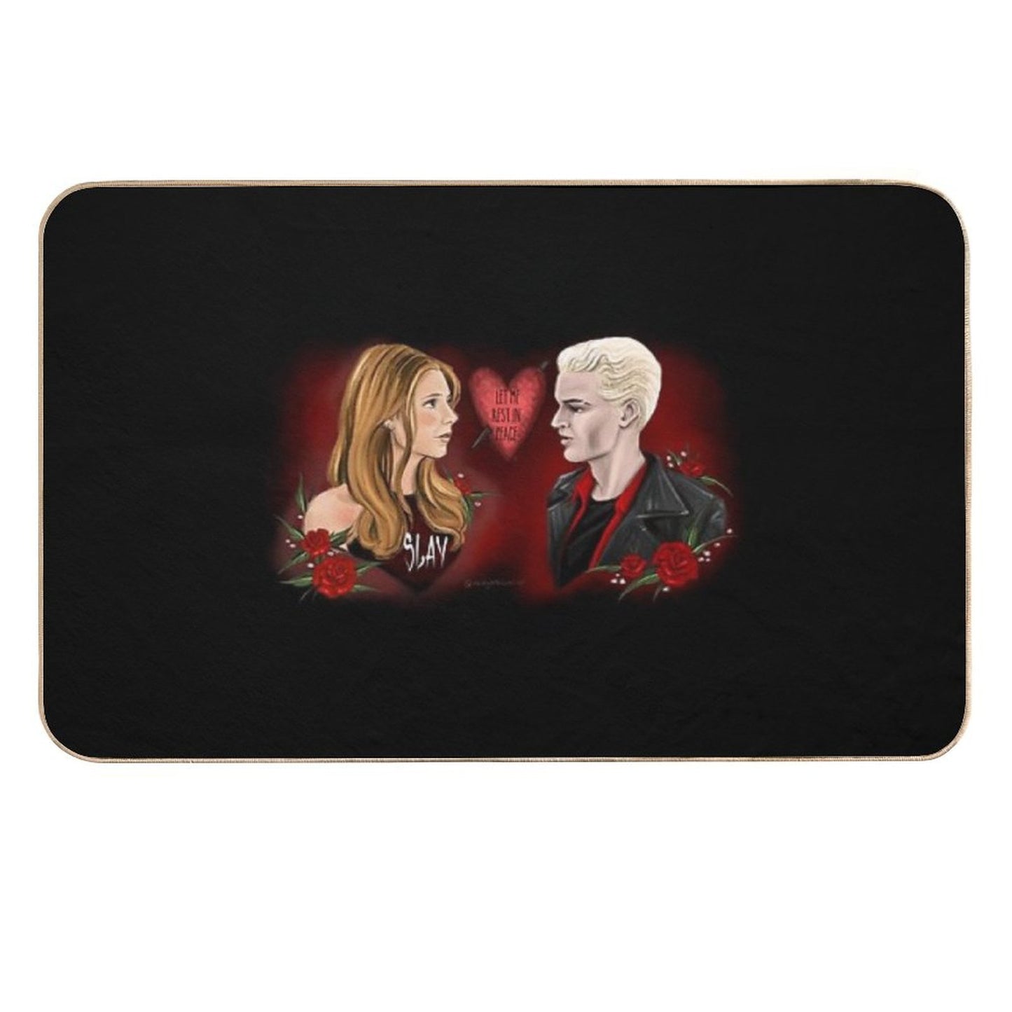 Let Me Rest In Peace (Black Background)  Easy To Clean Bath Mat