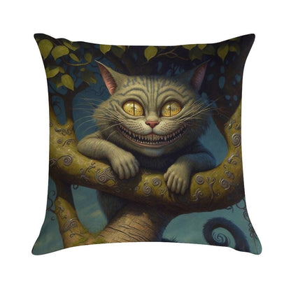 The Cheshire Cat - Alice in Wonderland Collection Soft Decorative Cover Throw Pillow
