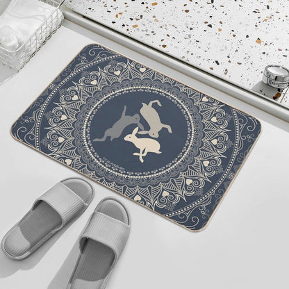 3 Running Hares  Dirt-Trapping Bath Mat