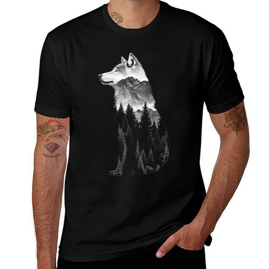 Womens Wolf Nature Lover Forest Mountains Animal Wolf Lover  Soft T-Shirt