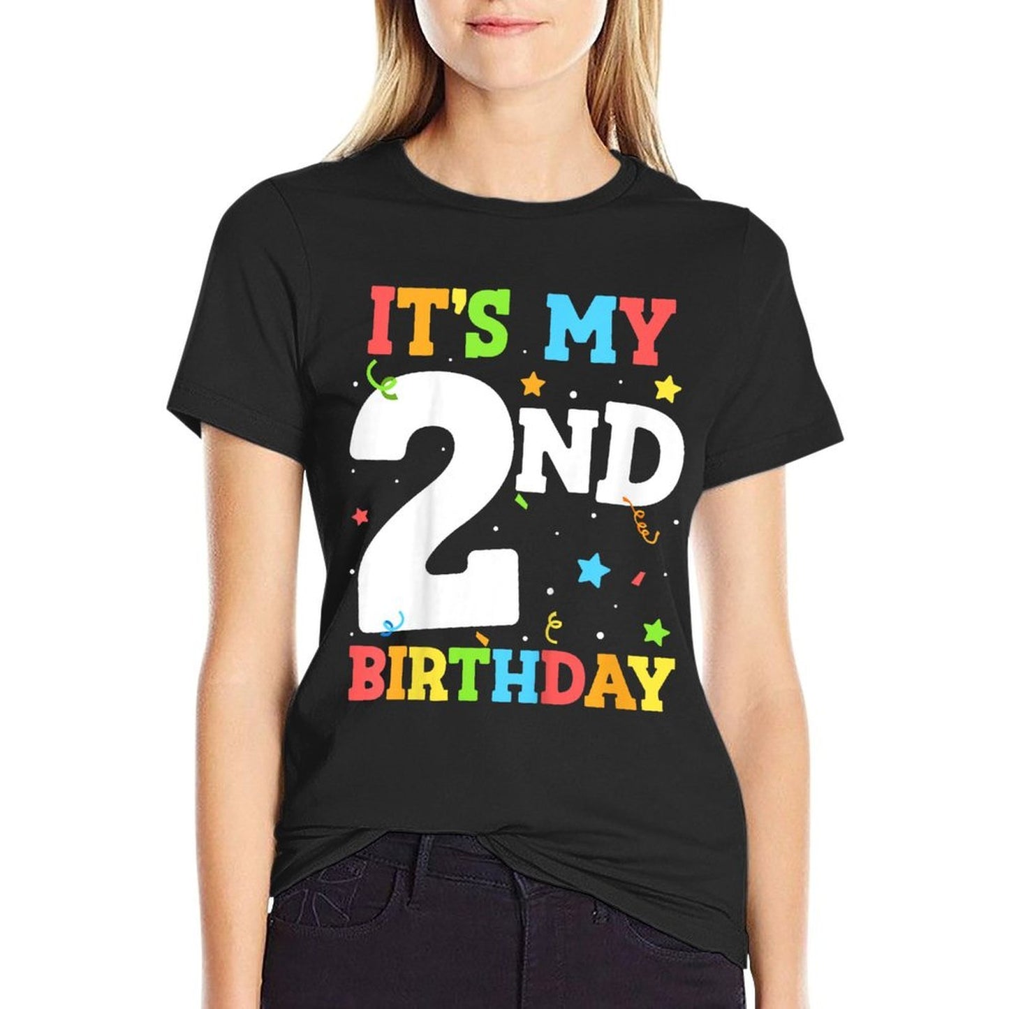 It's My 2nd Birthday Boy 2 Toddler Girl 2 Two Happy Birthday  Stretchy T-Shirt
