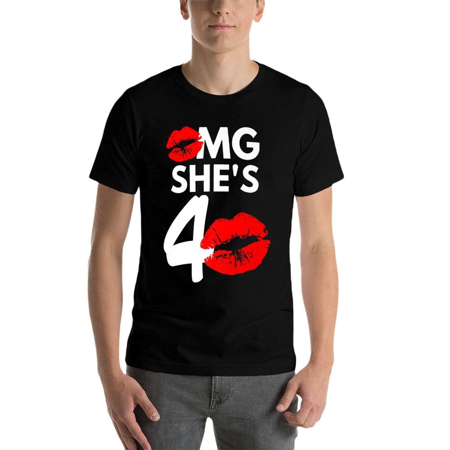 OMG SHE'S 40 Birthday, 40 Year Old, 40th Birthday Premium  Lightweight T-Shirt