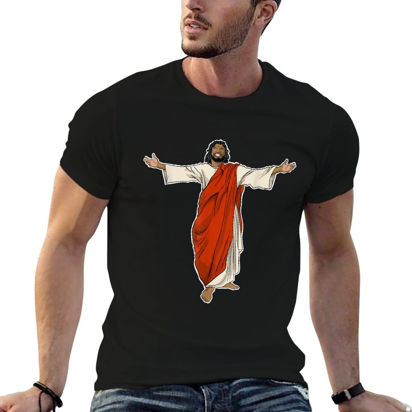 Miftees Christmass Black Jesus  Lightweight T-Shirt