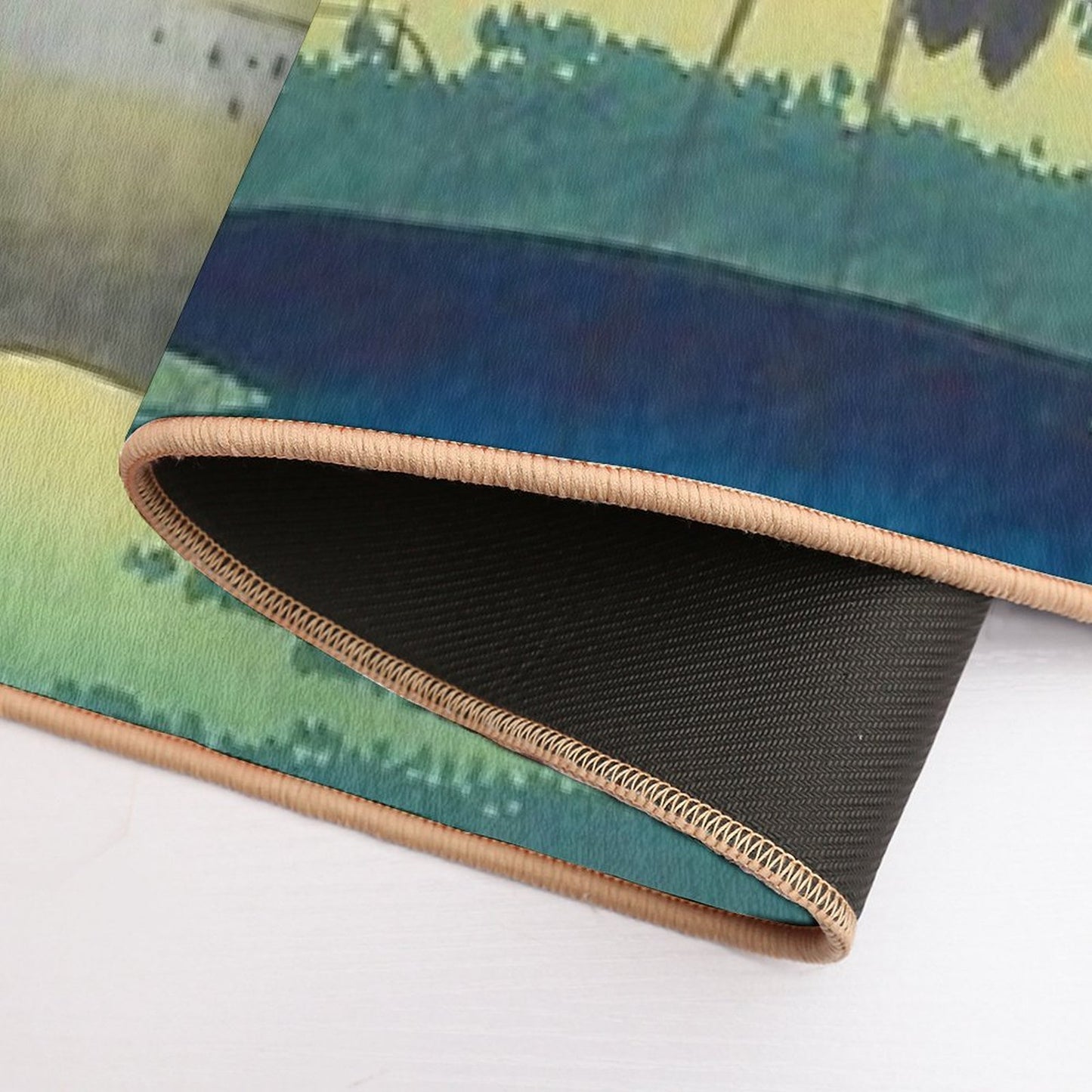 Red-crowned Crane Vintage Ukiyo-e Japanese Art  High-Traffic Bath Mat