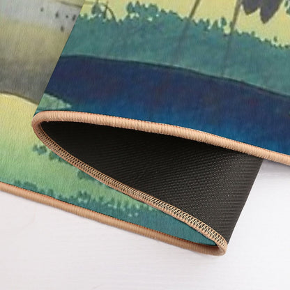 Red-crowned Crane Vintage Ukiyo-e Japanese Art  High-Traffic Bath Mat