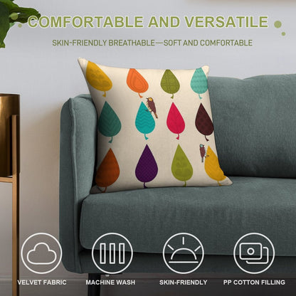 Leaves Soft Reinforced Edging Throw Pillow