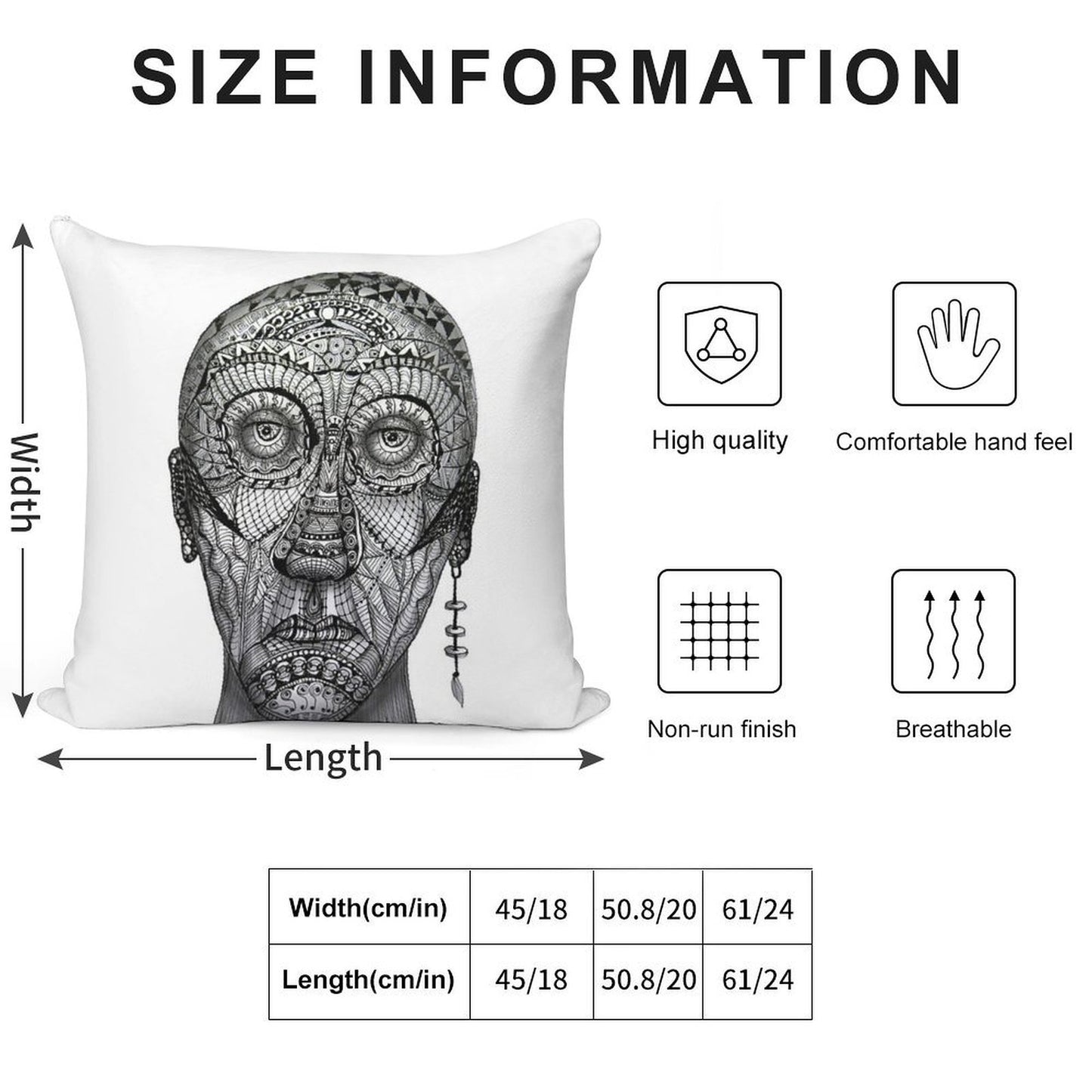 Tattoo Man Soft Multiple Sizes Throw Pillow