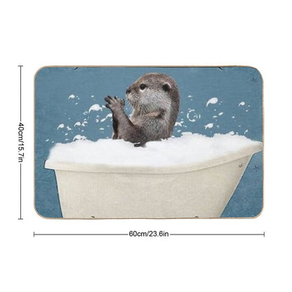 White Otter Play Foam White  Repositionable Bath Mat