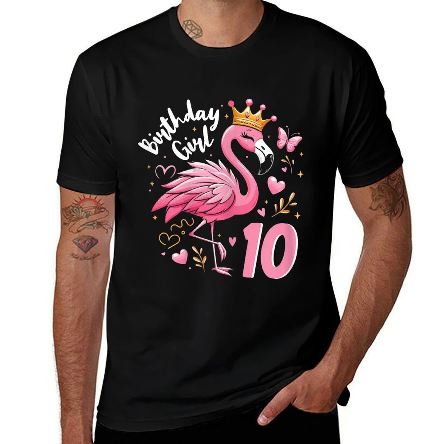 10th Birthday Gift Flamingo Fan 10 Year Old Girls 10th Bday  Breathable T-Shirt