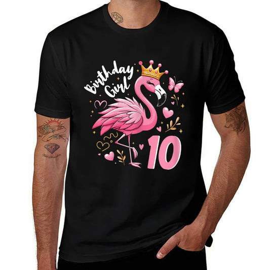 10th Birthday Gift Flamingo Fan 10 Year Old Girls 10th Bday  Breathable T-Shirt