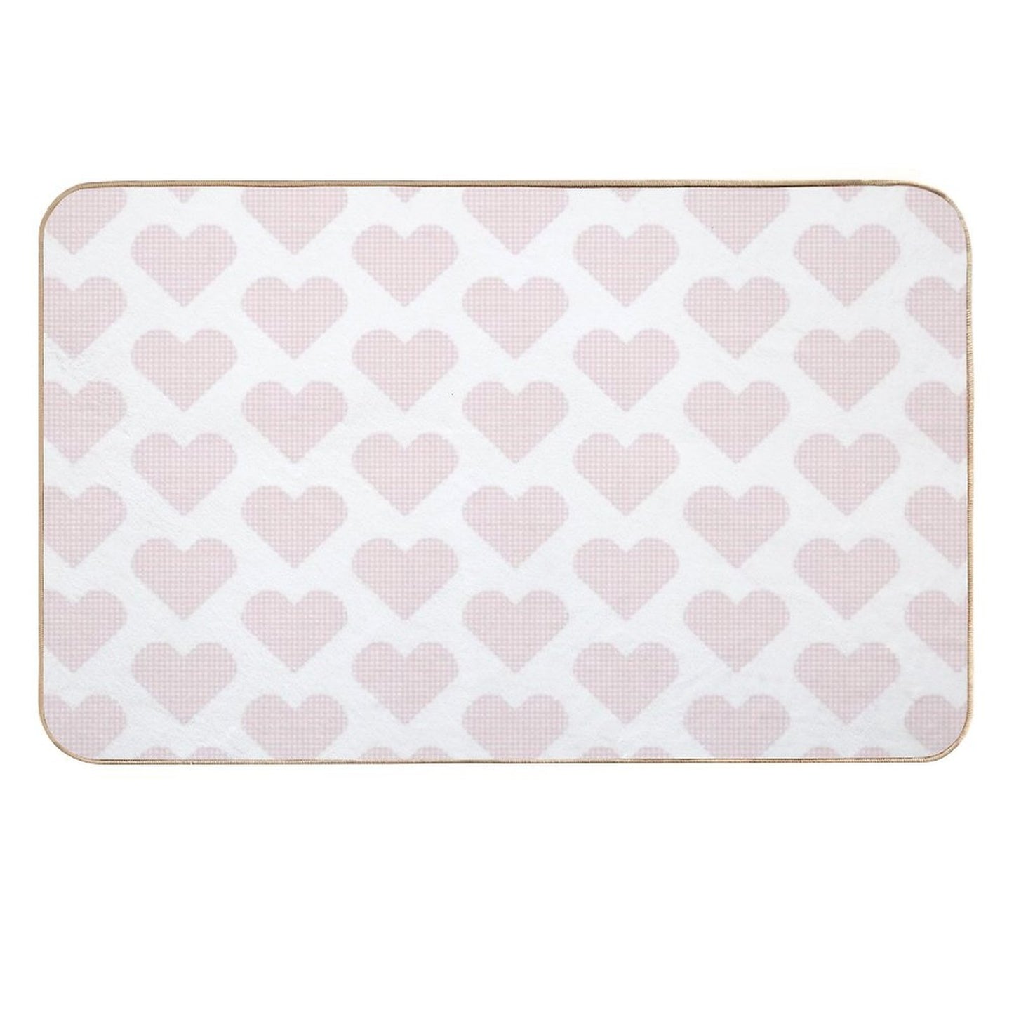 Blush Pink Heart Gingham Sweetness  Eco-Friendly Bath Mat