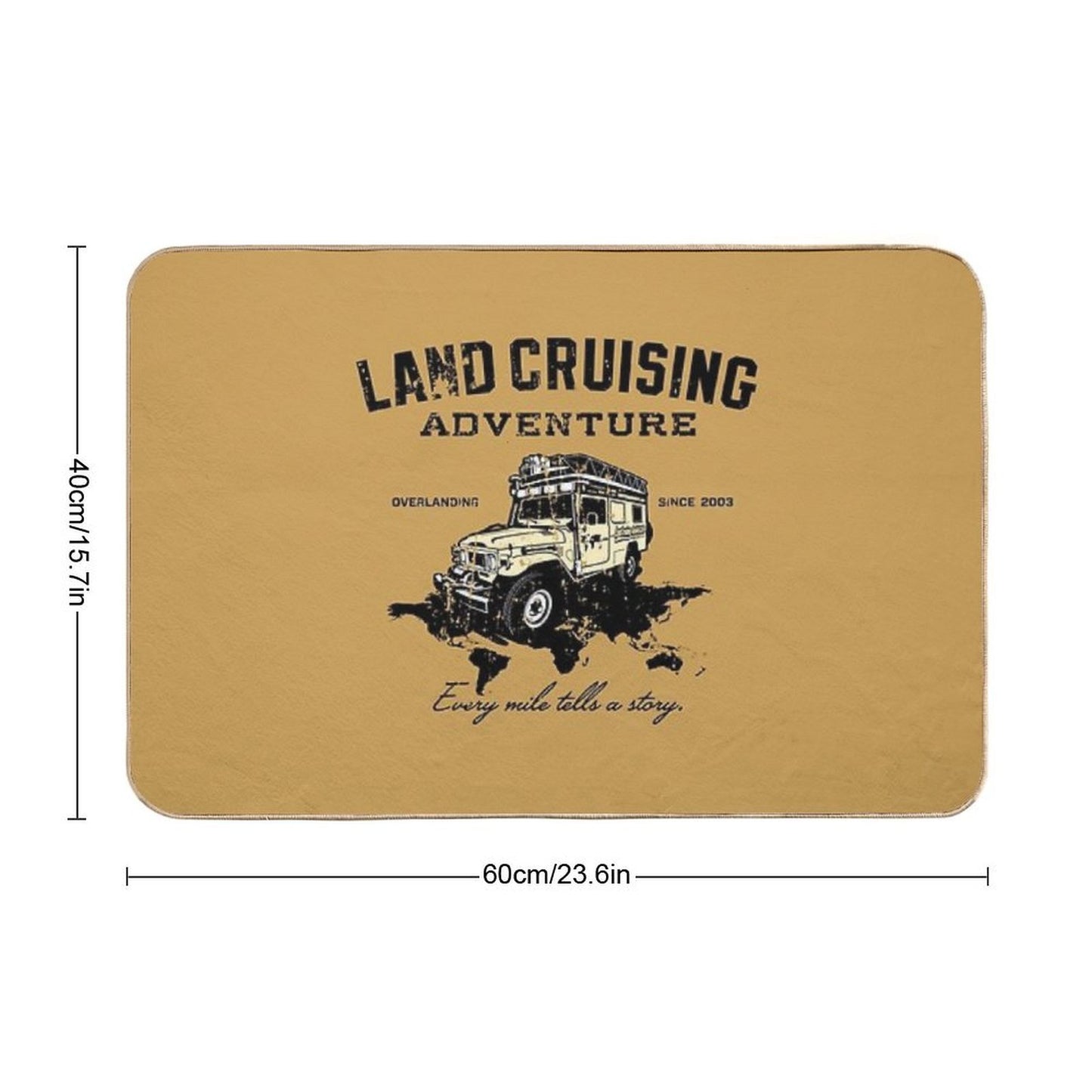 Every Mile Tells A Story - Dark Print  Easy To Clean Bath Mat