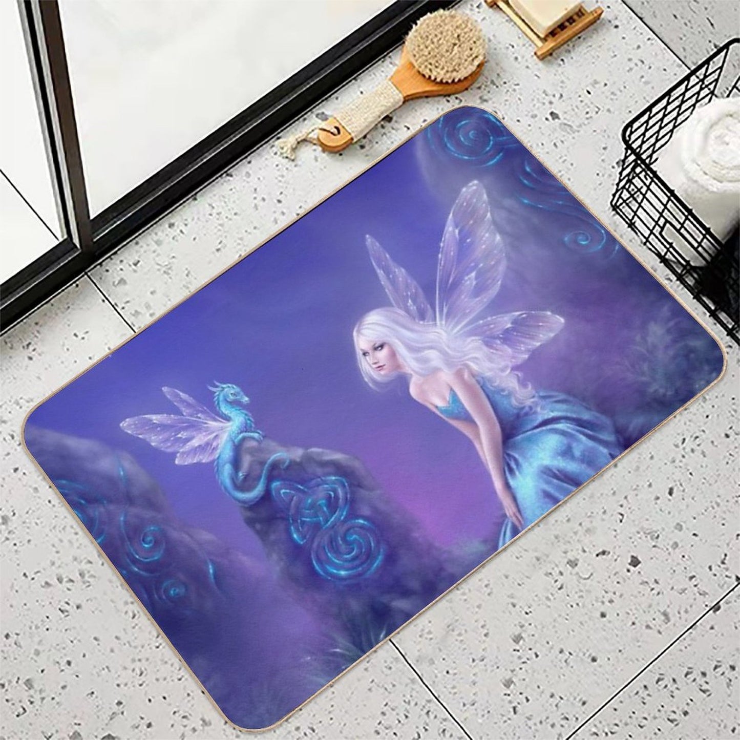 Luminescent Fairy & Dragon Art  Pet-Safe Bath Mat