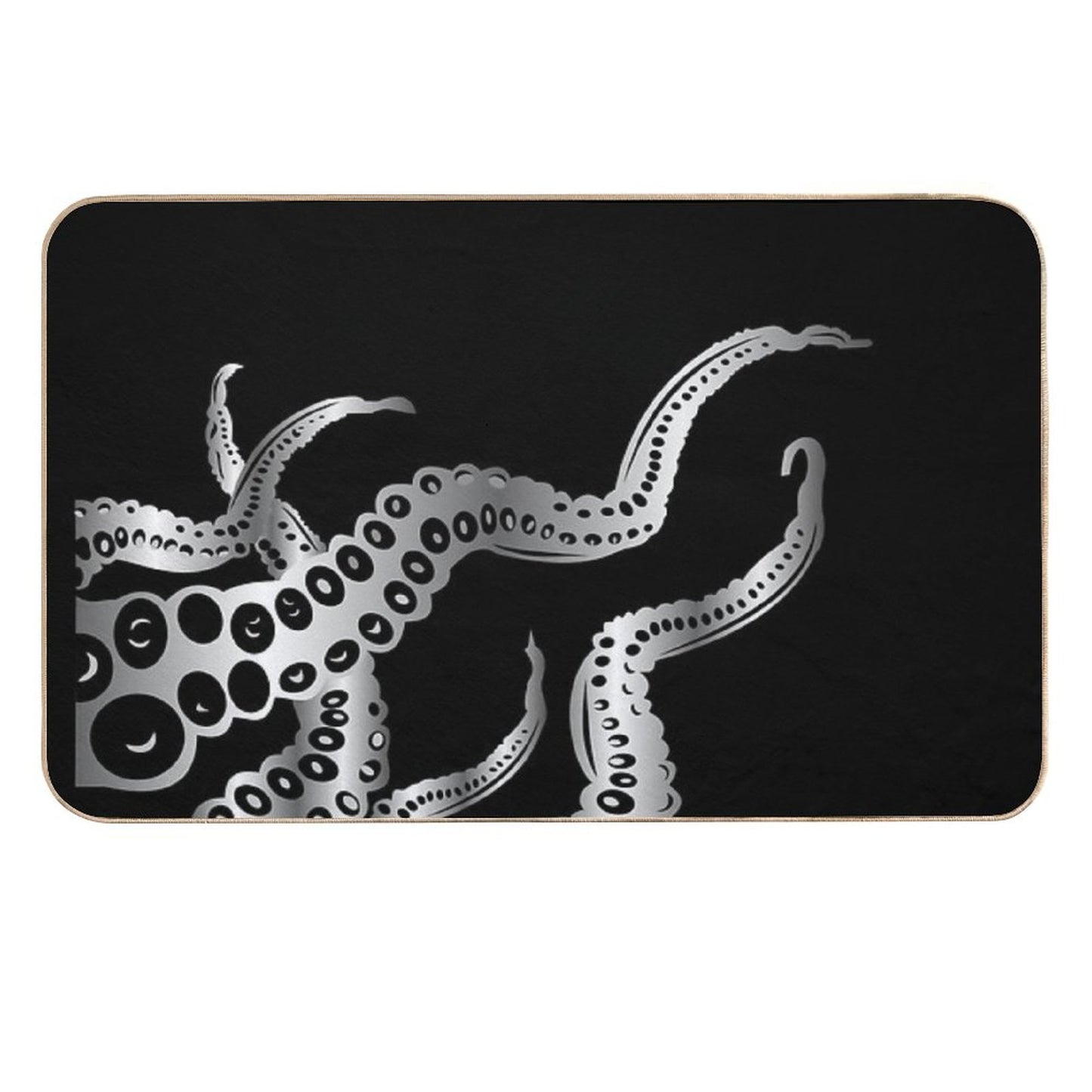 Octopus Design Silver  Fade-Resistant Bath Mat
