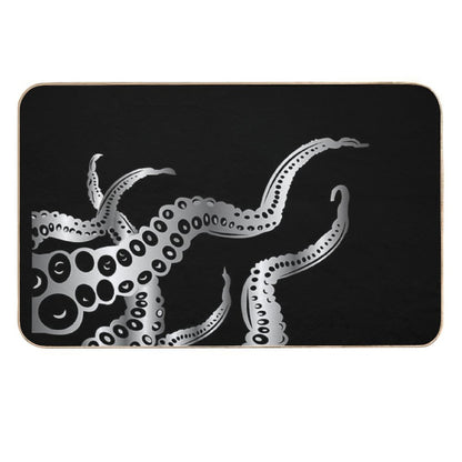Octopus Design Silver  Fade-Resistant Bath Mat