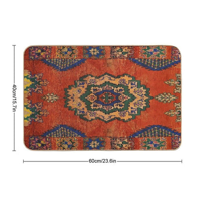 Traditional Vintage Moroccan Berber Artwork Design  Pet-Safe Bath Mat