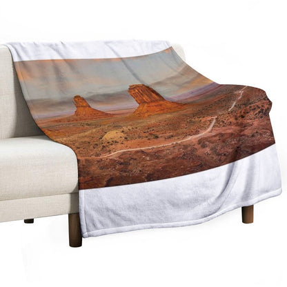 Monument Valley from John Wayne Point at Sunset All-season Throw Blanket