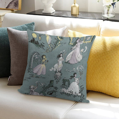 Girls Running From Houses Soft Ultra-Soft Texture Throw Pillow