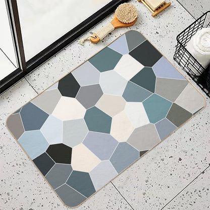 Seashell Colors Coastal Vibes Abstract Seashells And Beach Pebbles Mosaic 3 of 4 Durable Bath Mat