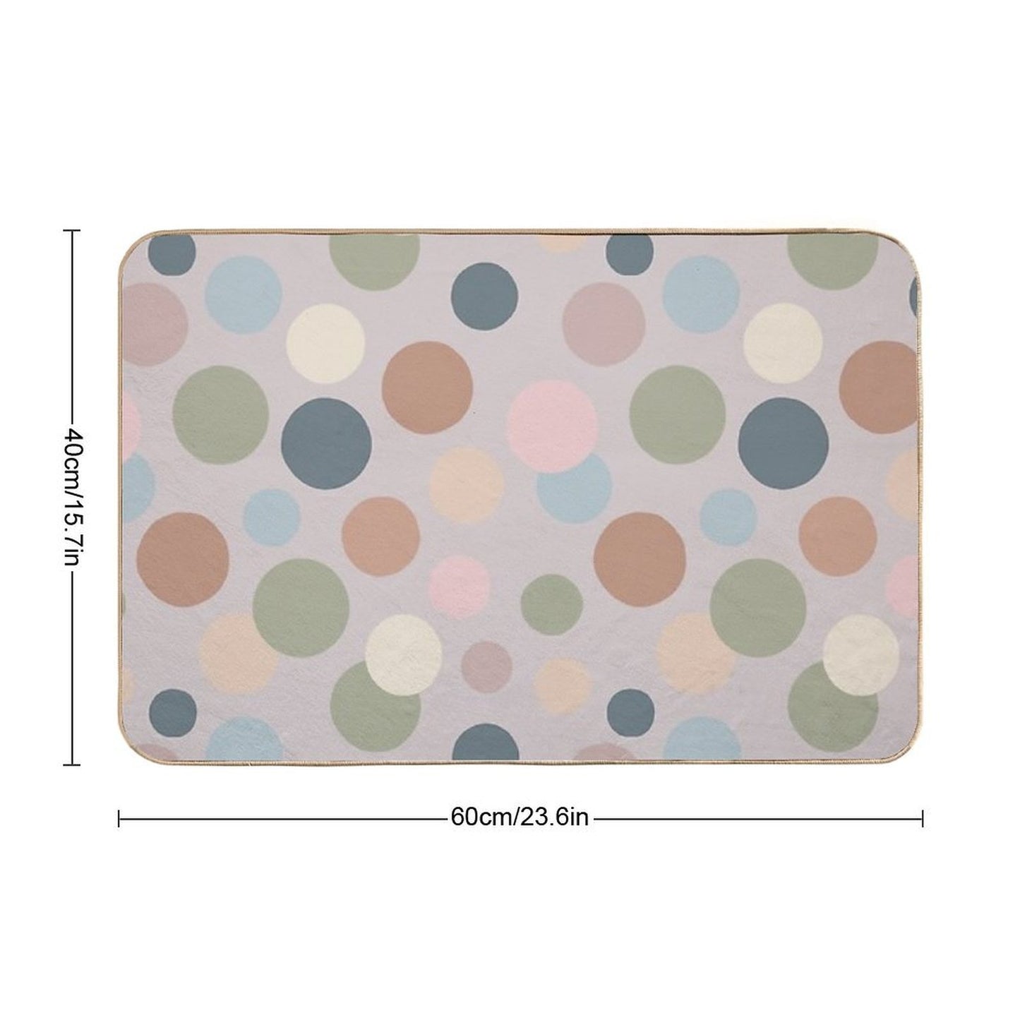 Retro Chic Polka Dots Neutral Colors Pattern  Odorless Bath Mat