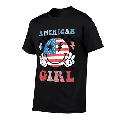 American Girl Toddlerns Kids 4th of July Patriotic  Lightweight T-Shirt