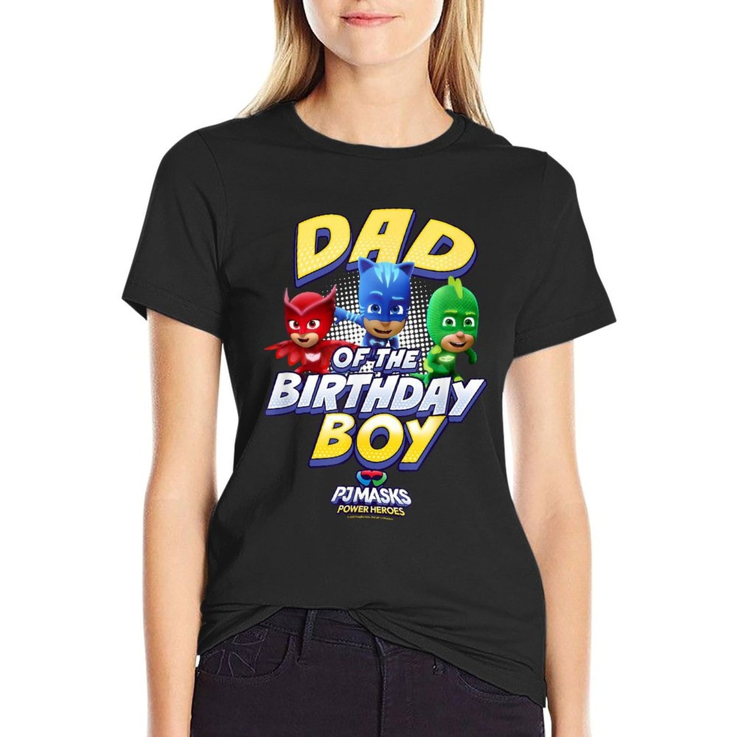 PJ Masks Group Shot Dad Of The Birthday Boy Logo  Relaxed-fit T-Shirt