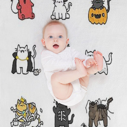 Halloween Kittens Wrinkle-free Throw Blanket