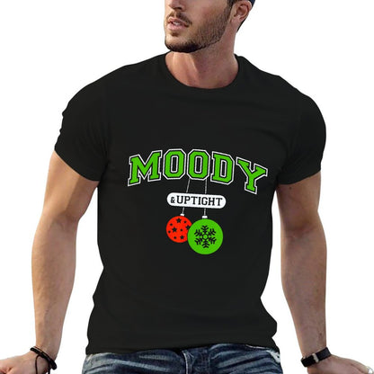 Moody And Uptight Merry And Christmas Bright Matching Couple  Stretchy T-Shirt