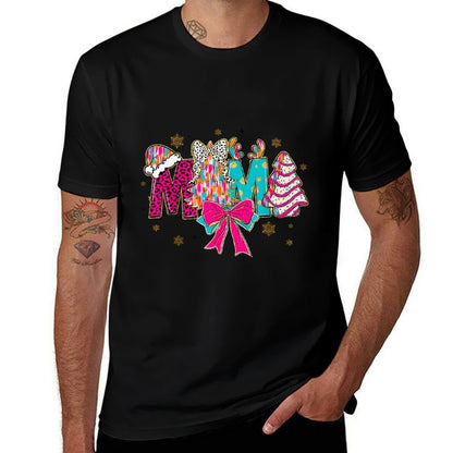 Colorful Coquette Christmas Mama Xmas Tree Cake for Mom Mama  Affordable Price T-Shirt
