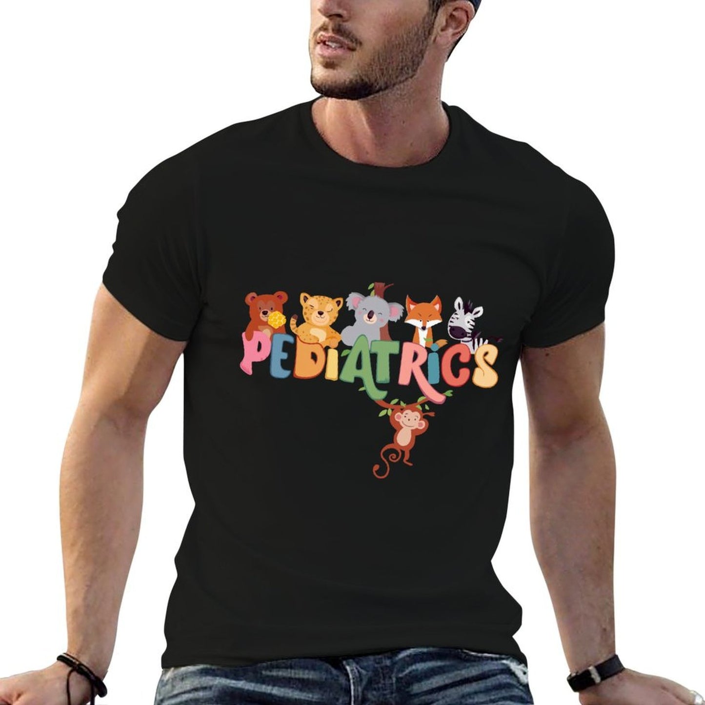 Pediatric Nurse PEDS Nursing Appreciation Pediatric Animal  Fade-proof Color T-Shirt