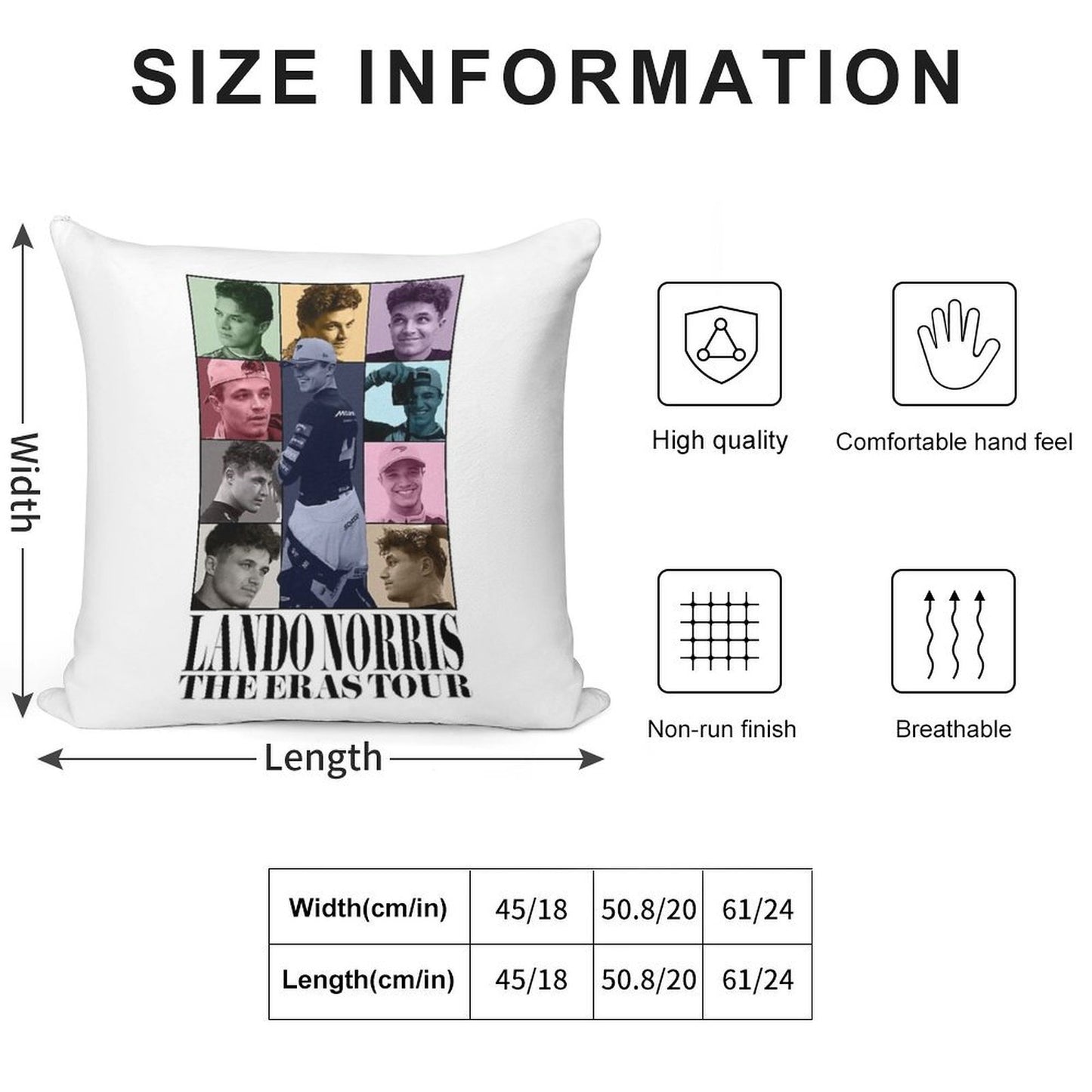 Lando Norris  The Eras Tour Soft Multiple Sizes Throw Pillow