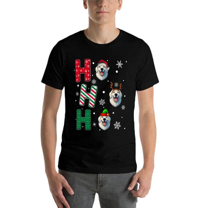 Ho Ho Ho Great Pyrenees Dog Lover Christmas Santa Elf Xmas  Fade-proof Color T-Shirt