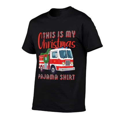 Santa Fireman Xmas Firefighting Funny Firefighter Christmas  Relaxed-fit T-Shirt