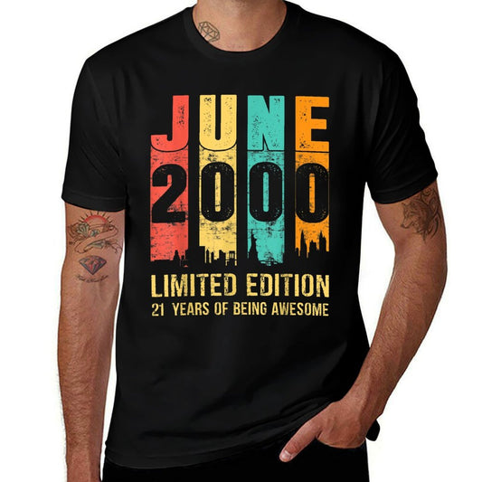 Vintage June 2000 Limited Edition 21 Year Old 21st Birthday  Polyester Blend T-Shirt