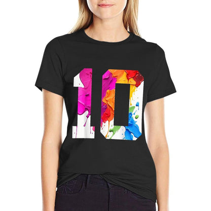 NUMBER 10 YEARS OLD 10TH BIRTHDAY  Trendy Pattern T-Shirt