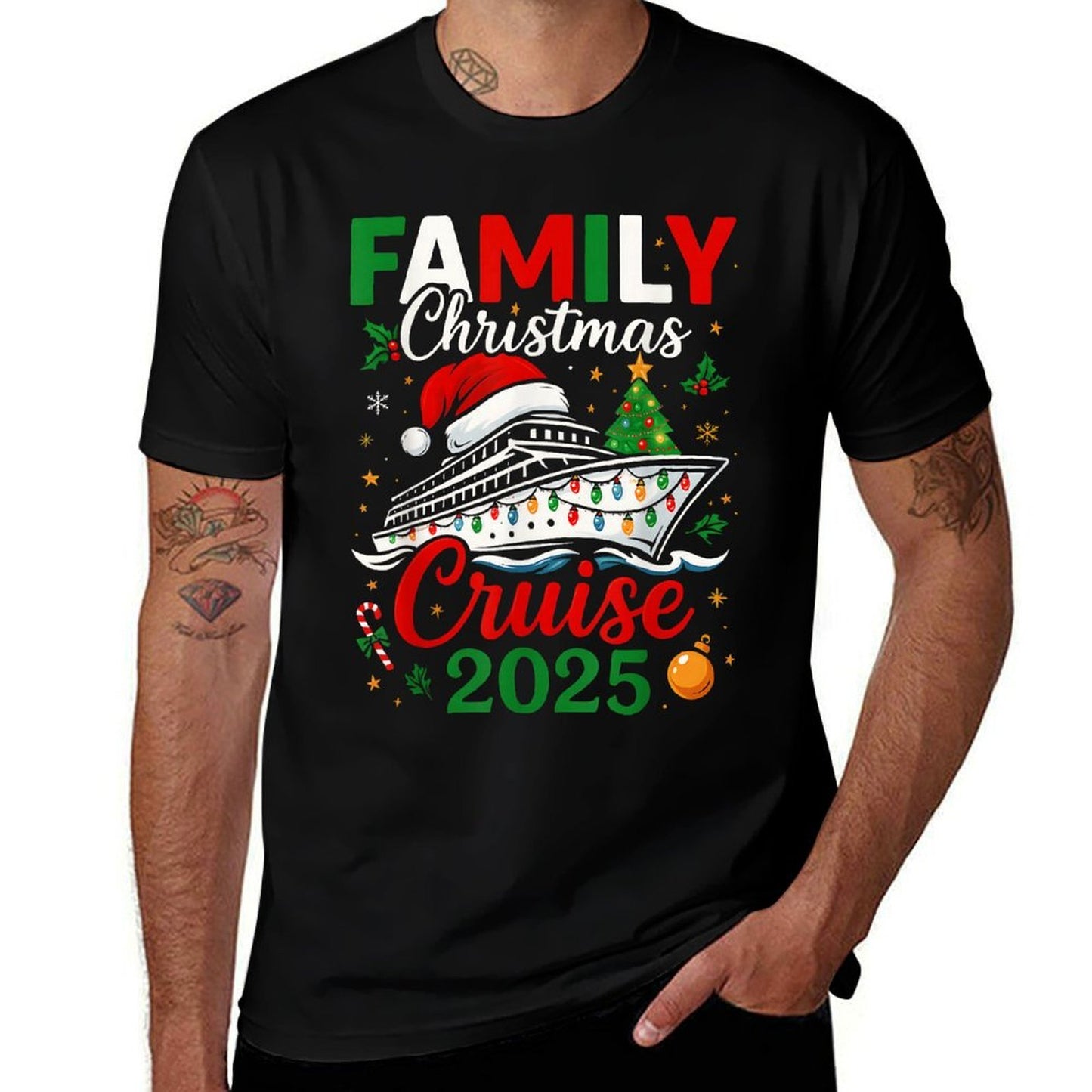 Family Christmas Cruise 2025 Matching Group Cruise Holiday  Graphic-printed T-Shirt