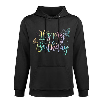It's My Birthday Butterfly Tie Dye Birthday Party Women Girl Easy Care Hoodie
