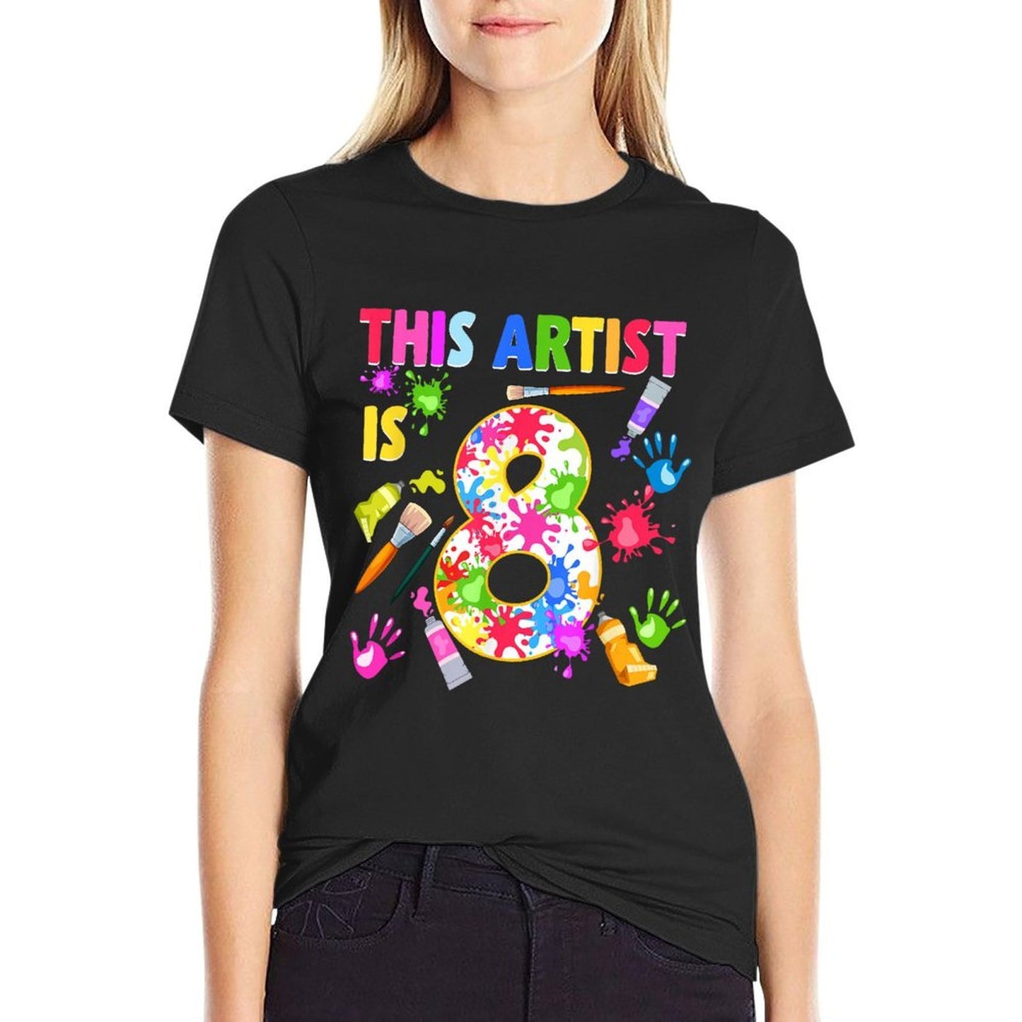 This Artist Is 8 Year Old Birthday 8th Painting Art Party  Quick-drying T-Shirt