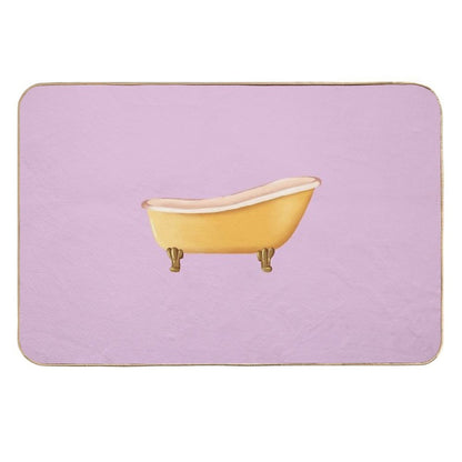 Vintage Yellow Bathtub  Repositionable Bath Mat
