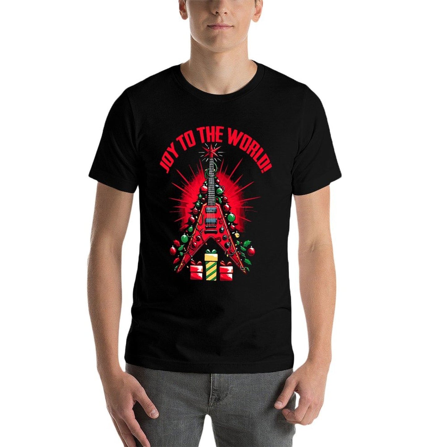 Flying V Guitar Christmas Tree - Joy To The World! Premium  Easy-care T-Shirt