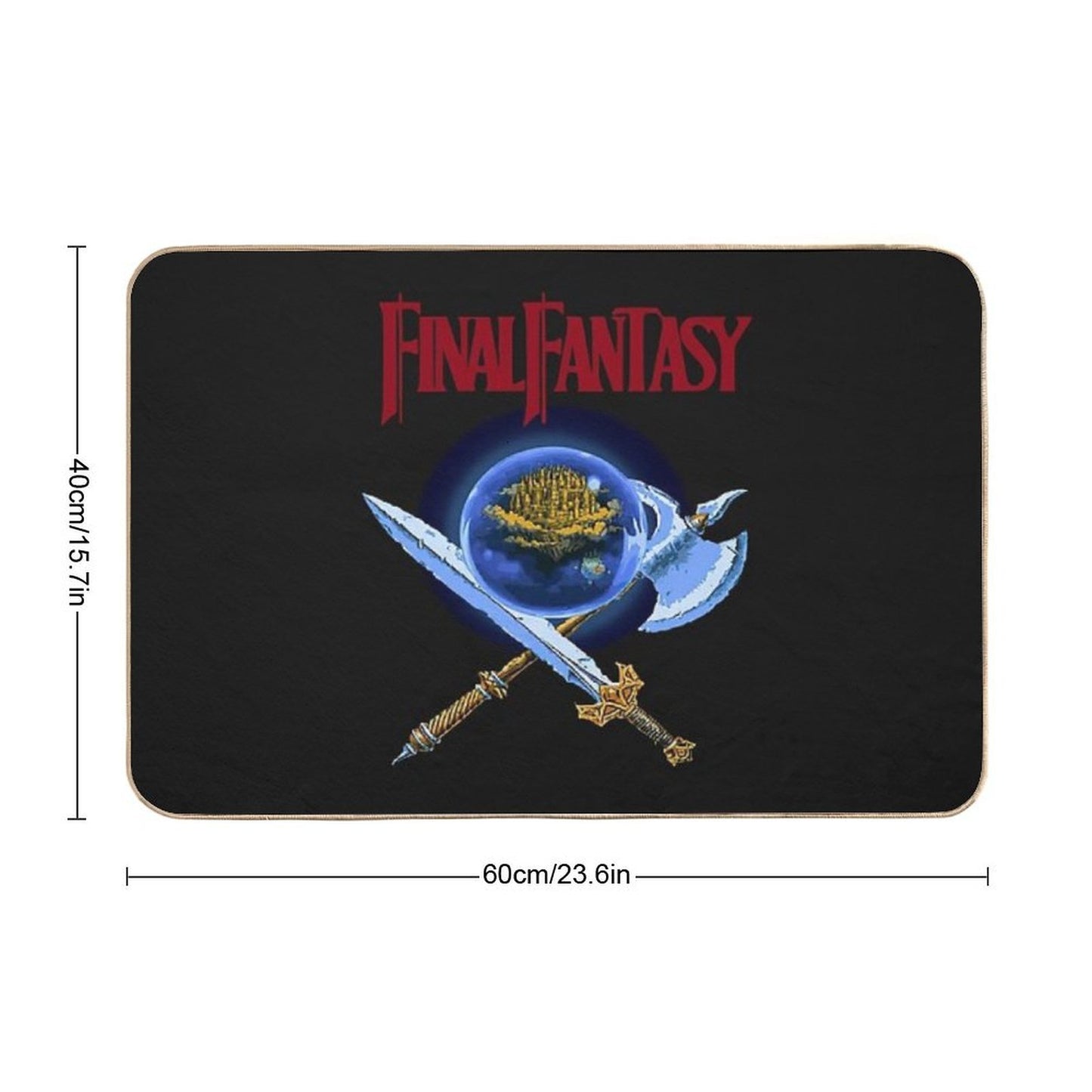 Final Fantasy NES Box Art Retro Video Game  Repositionable Bath Mat