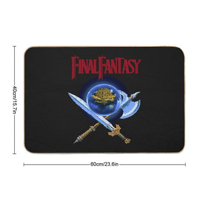 Final Fantasy NES Box Art Retro Video Game  Repositionable Bath Mat